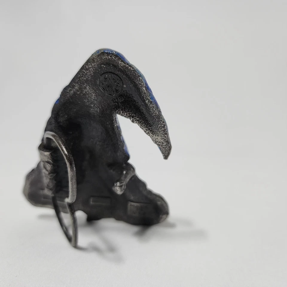 Hebilla de cinturón vintage Bergamot Brass Works 1979 Wizard N-145 raro esmalte azul EE. UU. Foto 2 de 4