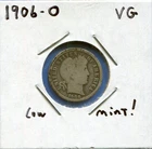 W@W 1906-o  Barber Dime, ( Better Date !!!! ) VG !!!!!!!!!!