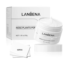 Lanbena Aloe Blackheads Remover Cream Nose Pore Strips Face Mask, 30g 60 Pcs