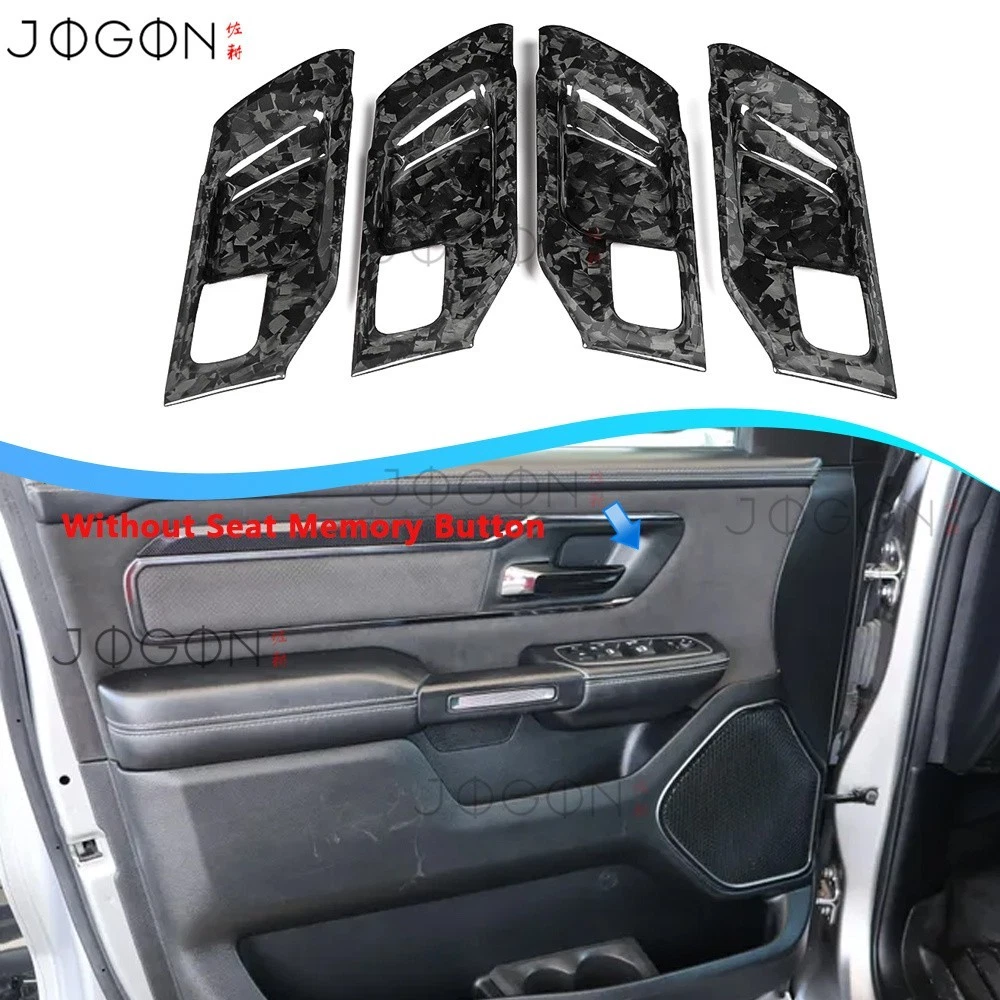 Rebel Forged Carbon For Dodge Ram 1500 TRX 20+ Interior Door Handle Cover Panels - Picture 1 of 13
