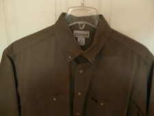 Men's CARHARTT short sleeve work shirt sz. L-Tall 100 cotton color Burnt Olive