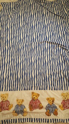 JOE BOXER TEDDY BEAR IN PAJAMAS 1 FLAT SHEET 1 PILLOW CASE & 2 VALANCE