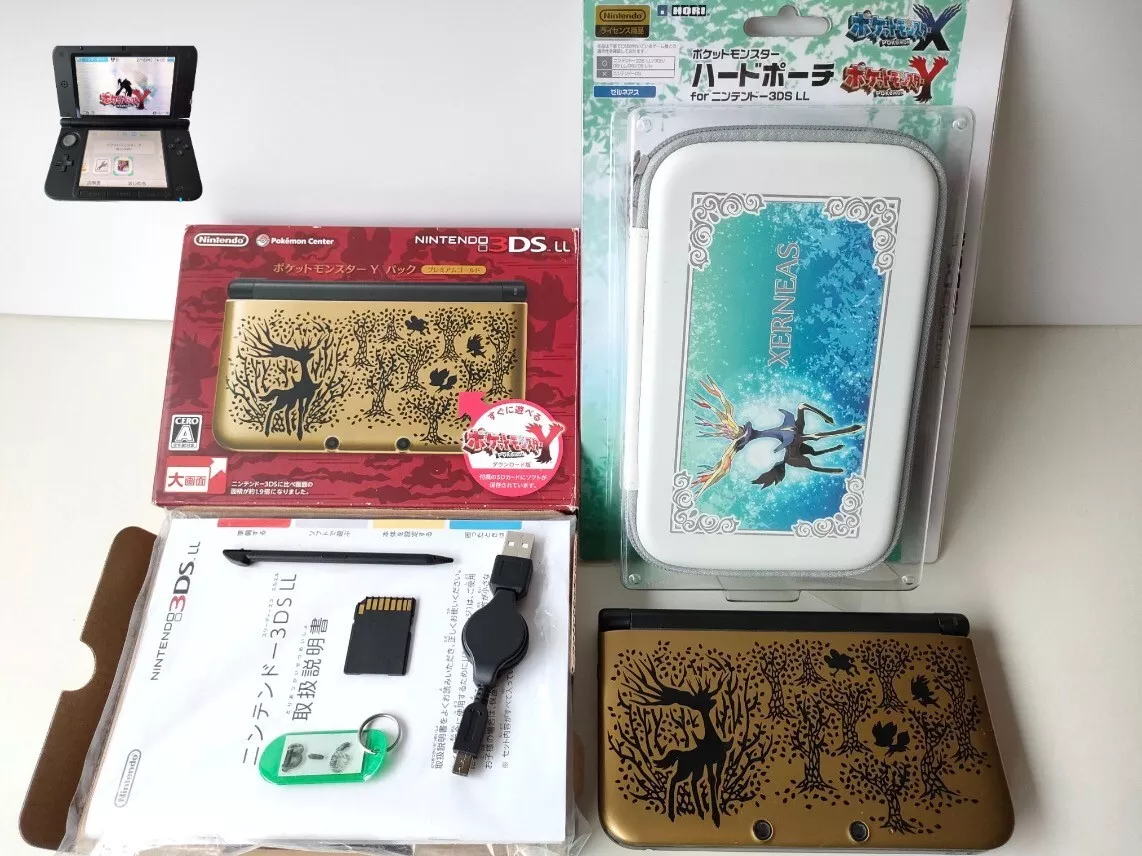 Nintendo 3DS XL LL Pokemon XY Premium Gold Console Stylus Japanese ver [H]