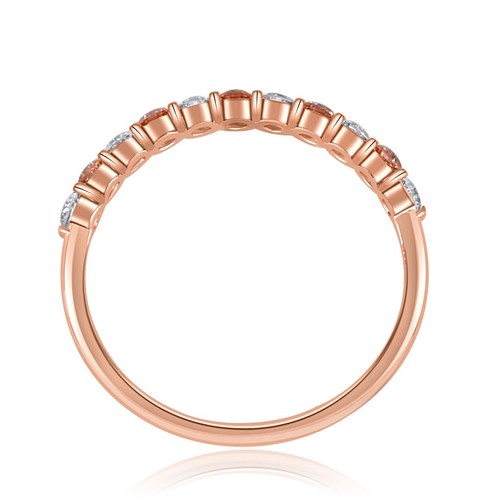 Bracelet de mariage rond diamant cultivé en laboratoire 0,75 ctw or rose 14 carats (11 pierres) - Photo 7 sur 10