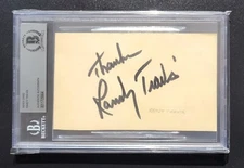 RANDY TRAVIS SIGNED SLABBED BECKETT BAS COA COUNTRY MUSIC AUTOGRAPHED INDEX CARD
