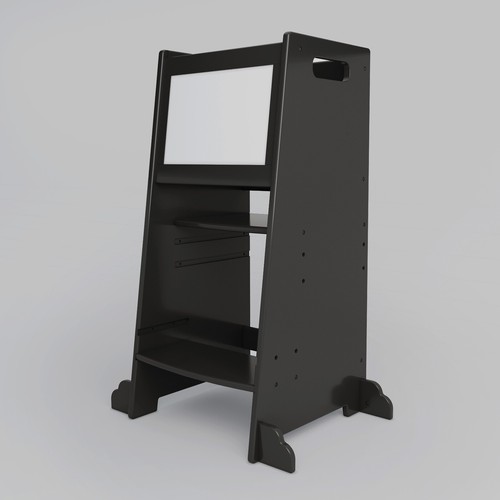 Küchenturm Tritthocker für Kleinkinder Lernturm Küchenhelfer - Schwarz - Bild 2 von 7