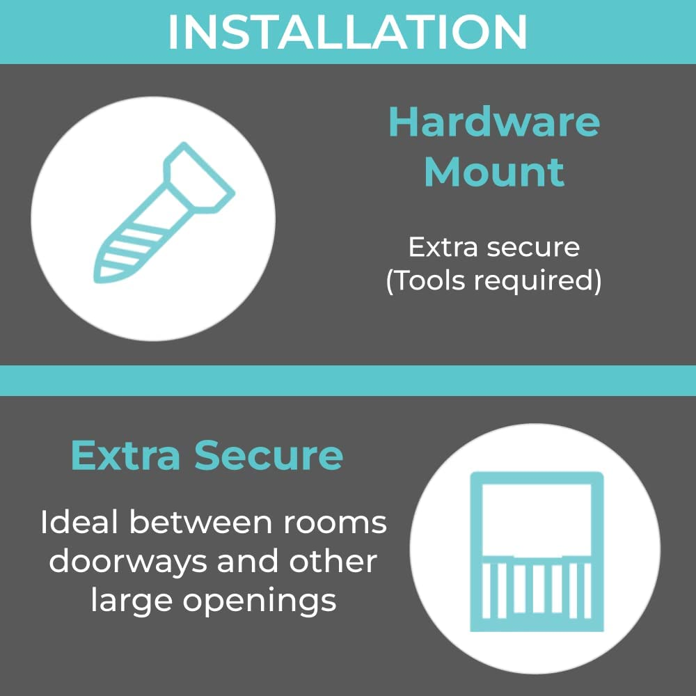 60” Wide Expandable Swing Baby Gate, Made in USA Easy to Install