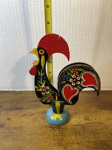 Portugal Hand Painted Wooden Rooster Letter Holder - Picture 5 of 6
