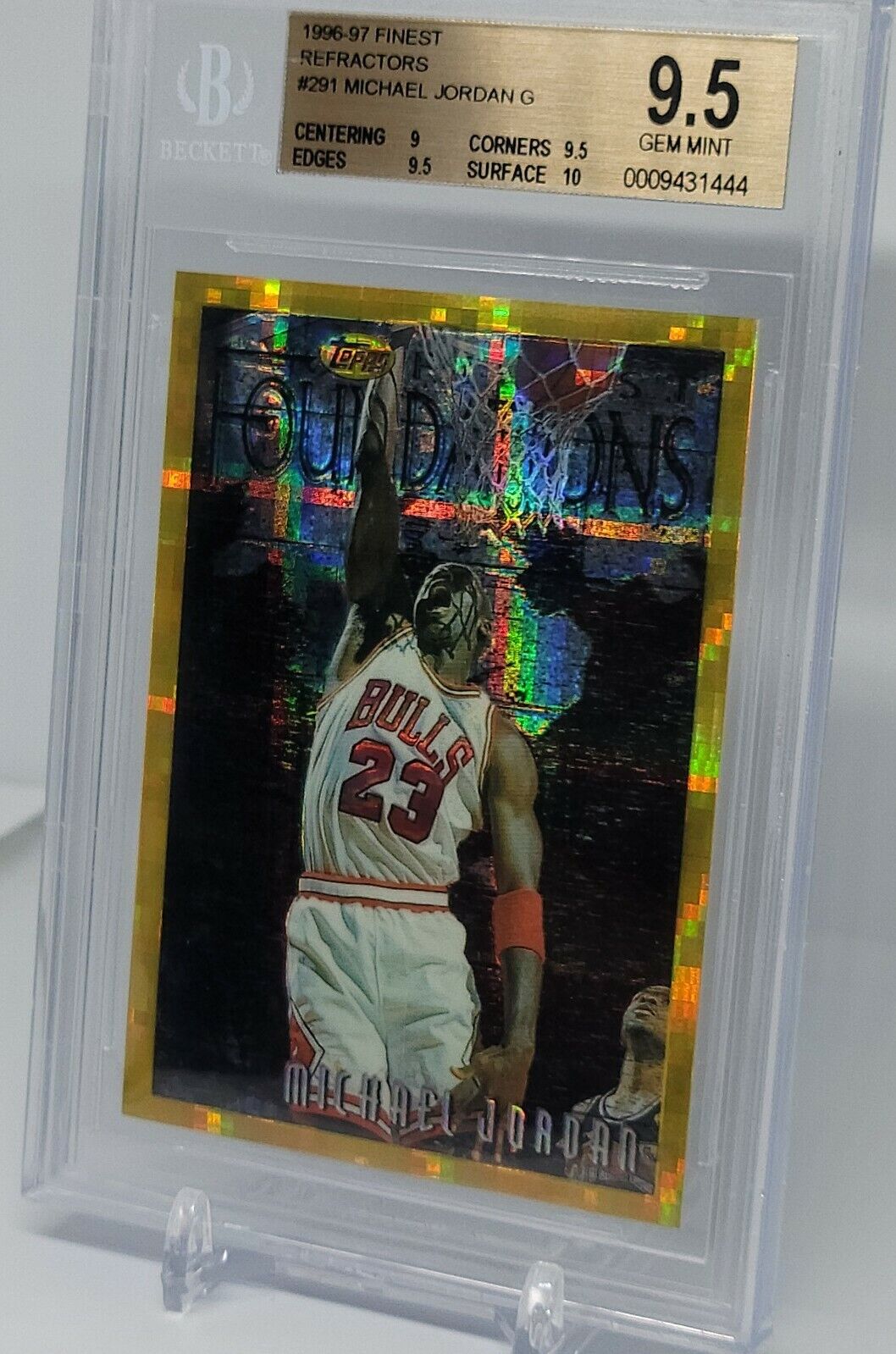 Michael Jordan 1996-97 Topps Finest Gold Refractor #291 BGS 9.5