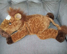 Russ Berrie Horse Flopsies Brown Floppy 14in Plush Dark Brown Hooves Muzzle