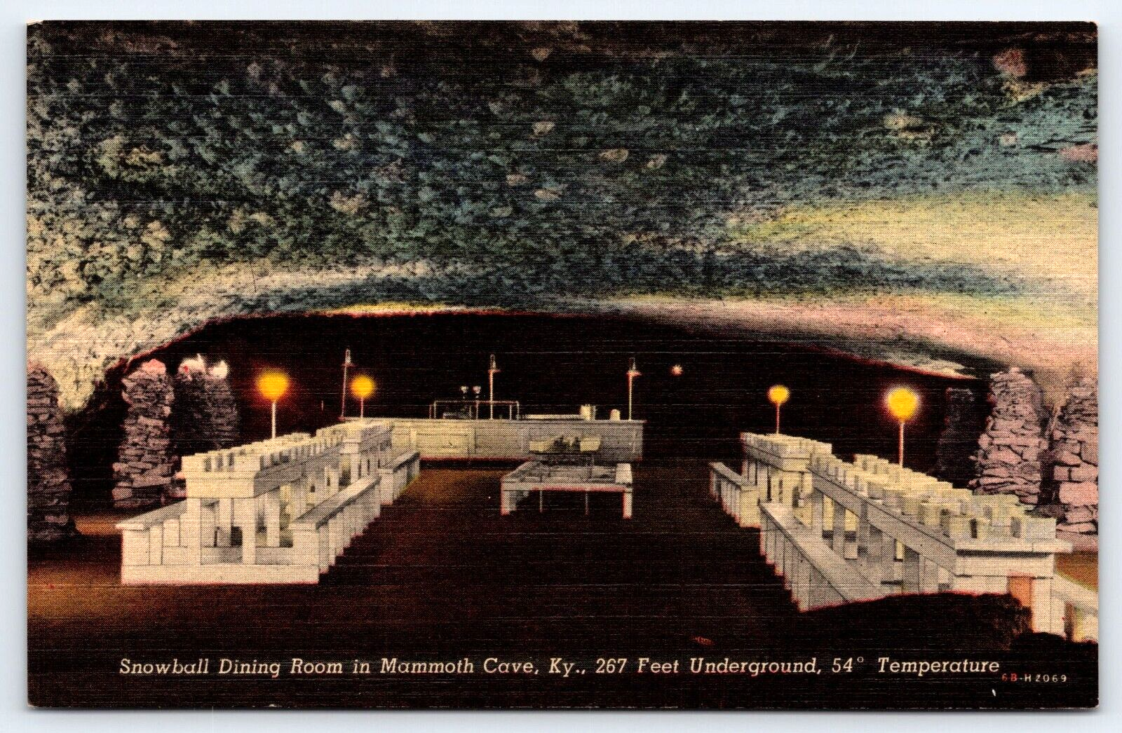 Mammoth Cave, Kentucky Snowball Underground Dining Room Antique Vintage Postcard