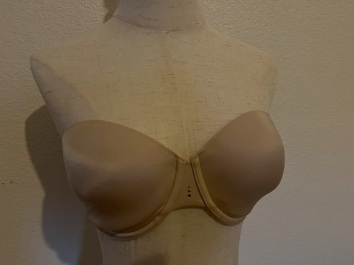 Victoria Secret trägerlos 34D gepolsterter Bügel-BH beige gebraucht neuer Riemen Multiway - Bild 5 von 9