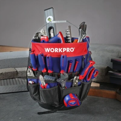 WORKPRO Bucket Tool Organizer Tool Storage Bag with 51 Pockets Fits 3.5-5 Gallons Bucket