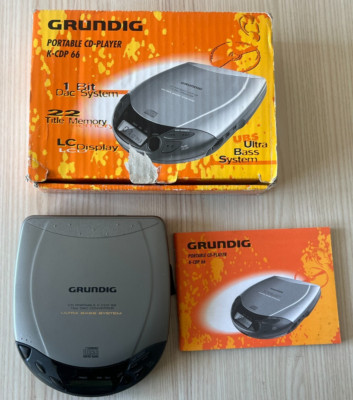 Vintage GRUNDIG K-CDP66 Tragbarer CD-Player G.DH 91 Compact Disc Walkman Grau