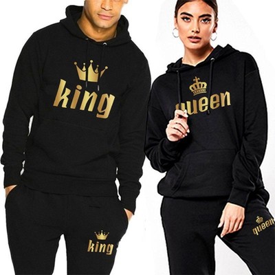 King Queen Print Autumn/winter Originality Casual Hoodies Male Casual Sweater Se