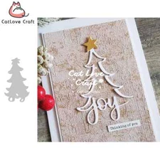 Christmas Tree Joy Word Metal Cutting Dies Scrapbooking Card Making Craft