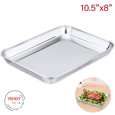 Stainless Steel Baking Pan Toaster Oven Tray Pans Rectangle Baking Dish 
