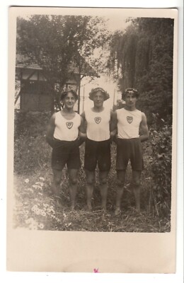 Turner Junge Männer d.Verein ''STF 1850'' Sporty boys pretty male friend RPPC 1925