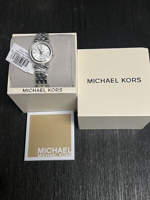Michael Kors Mini Darci MK3294 Womens Silver Crystal Bezel 26mm New Battery MICHAEL KORS Womens Watch MK-3294 Mini Darci White Dail Full  main image 2