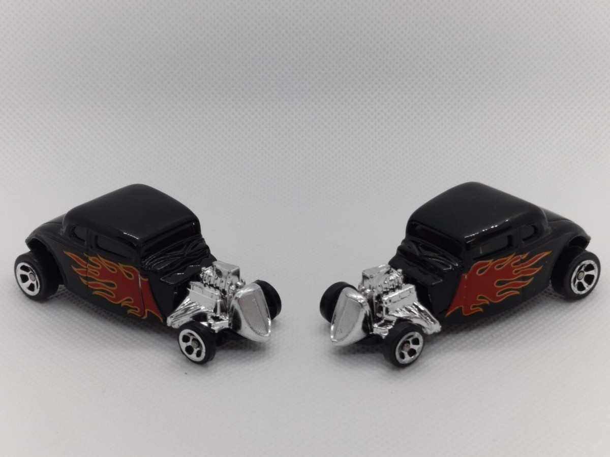 MAISTO 1934 FORD HOT ROD BLACK w/ Fames 1/64 scale lot of 2 mint