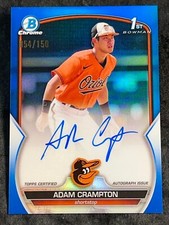 2023 Bowman Chrome 1st BLUE REFRACTOR PROSPECT ROOKIE AUTO Adam Crampton 54/150