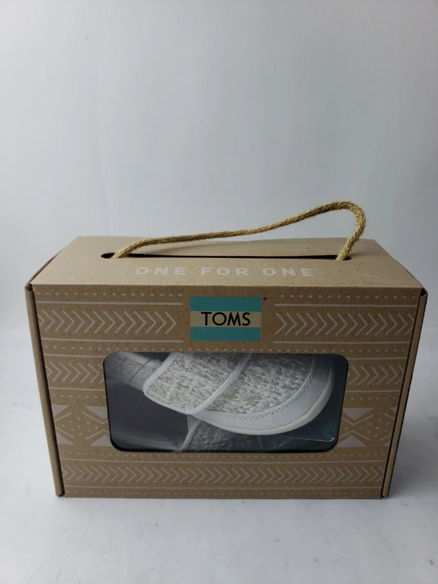 Toms India Girls Slippers Size 8 White Metallic eBay