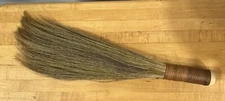 Vintage Handmade Broom with Wooden Handle Natural Bristles