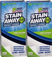 Stain Away Plus Denture Cleanser 8.1oz each ( 2 PACK )
