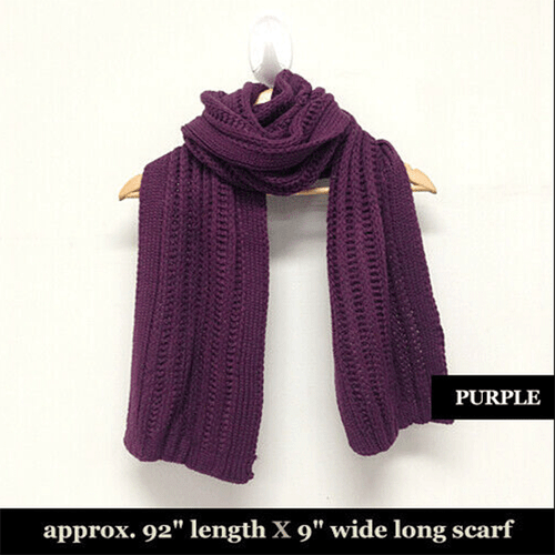 Long Knitted Winter Scarf - High Quality Long Size Unisex Plain Color No Fringe  - Imagen 12 de 13