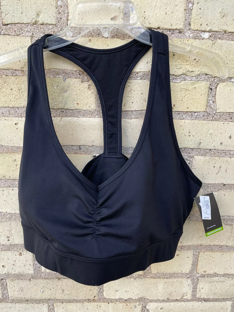 Gap Fit Eclipse Medium Support Sports Bra Removable Cups Size XXL