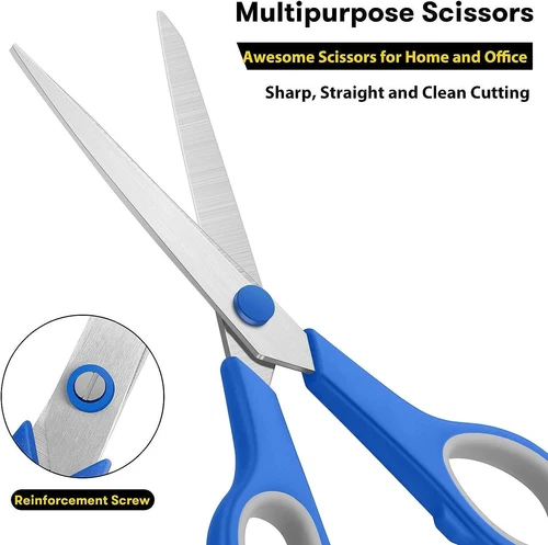 8-Inch Multipurpose Scissors Bulk Pack of 3 - Ultra Sharp Blades - Picture 5 of 8