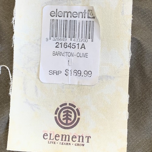 Element Hooded Jacket Mens L Olive 100% Cotton Pockets Adjustable Waist NEW $169 - Picture 8 of 16