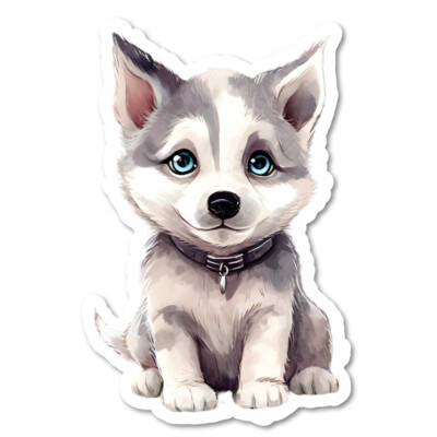 #ad Siberian Husky Puppy Vinyl Sticker Water Resistant Laptop Scrapbooking $5.50