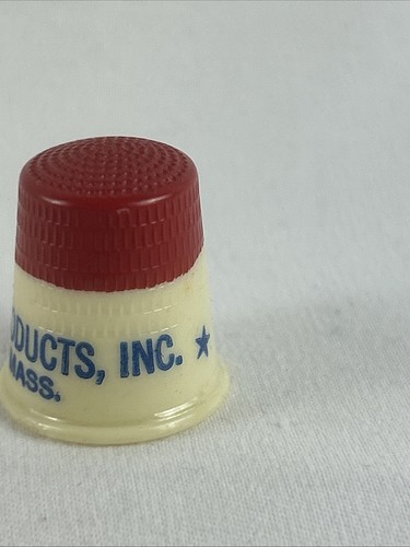 Stanley Home Products Vintage Thimble Plastic Red White Westfield Mass - Picture 3 of 6