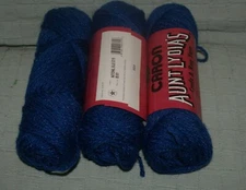 3-Aunt Lydia's Craft Rug Yarn 715  National Blue NEW Crochet Knit Fast Shipping