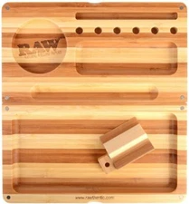 RAW Backflip Bamboo Magnet Rolling Tray (Limited Edition Striped)