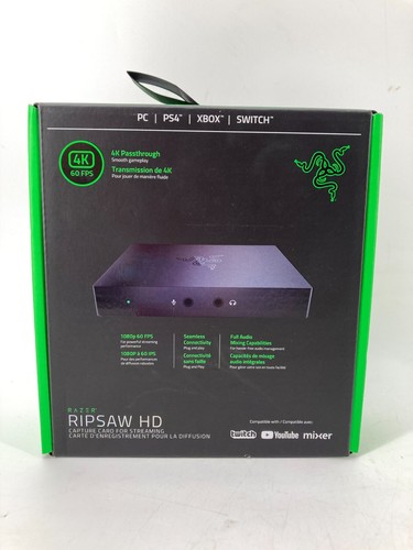 Razer Ripsaw HD Game Streaming Capture Card: 4K Passthrough - 1080p FHD 60 FPS