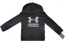 Under Armour Boys' UA Symbol Hoodie - Black / Moderate Gray Size 4 - New w/ Tags