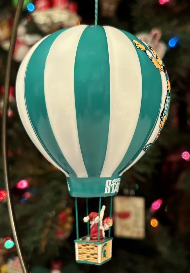 Danbury Mint MICHIGAN STATE SPARTANS Christmas HOT AIR BALLOON Ornament: NCAA - Image 3 of 4
