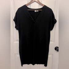 GAP Women's Black Short Sleeve V-Neck T-Shirt Dress Size L