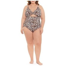   TIME AND TRU WOMEN'S  BRUSHED CHEETAH ONE PIECE SWIMSUIT SIZE 2X 20W-22W 