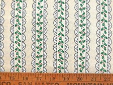 Cotton Quilt Fabric Christmas Holly Stripes 30" x 44"