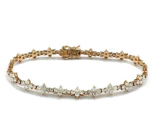 BRILLANT DIAMANT ARMBAND 4,33 CT 750 ROSÈGOLD WERT 15.990 EURO NEU - Afbeelding 1 van 3