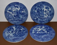 4 Mottahedeh Porcelain Historic Charleston Blue Canton Tea Tiles  6" All Diff