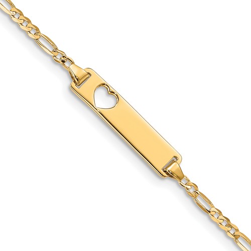 Avariah Solid 10k Yellow Gold Figaro Link ID Bracelet - 7"