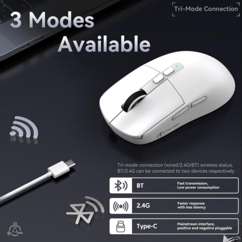 ATTACK SHARK X6 49g SUPERLIGHT Mouse with Magnetic Charging Dock, PixArt PAW3395 - Picture 16 of 50