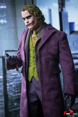 1:4 FIRE A030 18inch Batman Dark Knight Clown Joker Purple Coat Suit Figure Toy - Picture 12 of 12