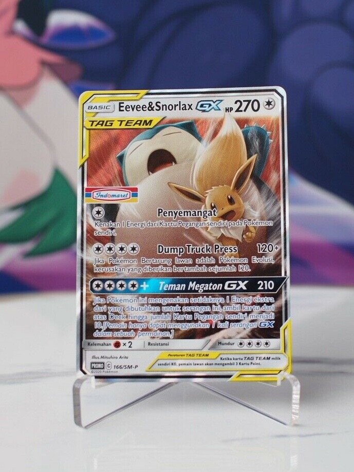 Eevee & Snorlax GX 166/SM-P Pokemon Card Indonesia Promo