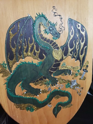 Scarborough Faire Hand Painted Dragon / Arm Shield One Of A Kind! $75 OBO - Picture 5 of 5