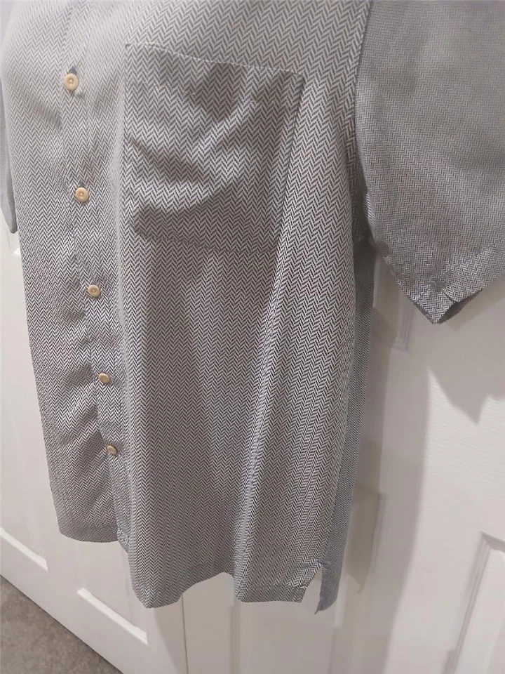 Camisa NAT NAST Lujo Originales Calce Americano Azul Polvoriento Espiga SEDA L Foto 4 de 4